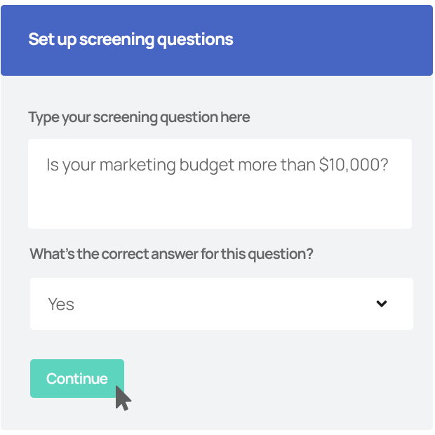 Screening questions